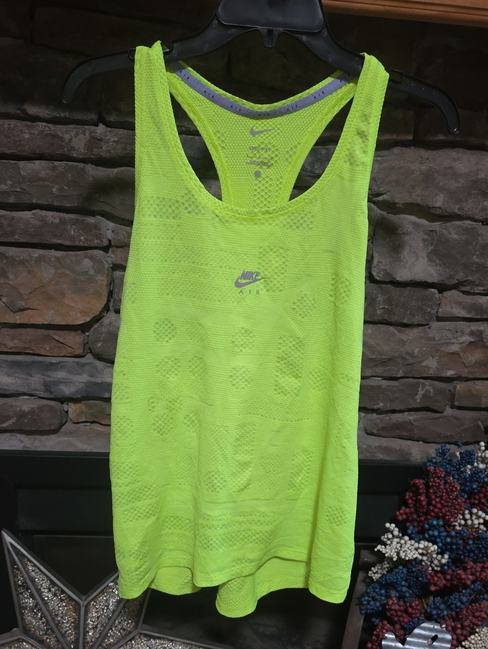 Nike Air Florecent Racer Back Dri Fit Top Sz L